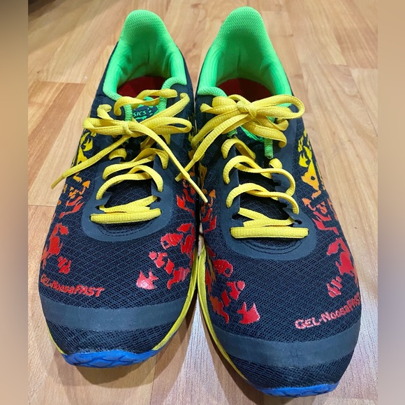 ASICS Men’s Running GEL-NOOSAFAST Flame Black Yellow Red Size 10 main image 4